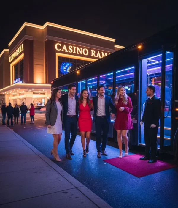 Hamilton party bus casino tour at Casino Rama with group riders